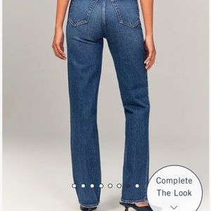 Abercrombie ultra high rise 90s straight jean, dark wash